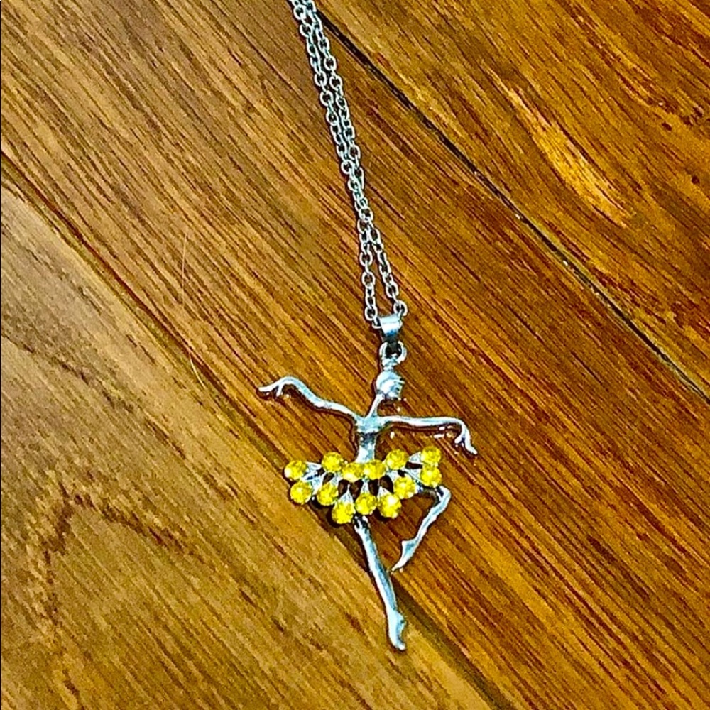 NWT yellow ballerina necklace